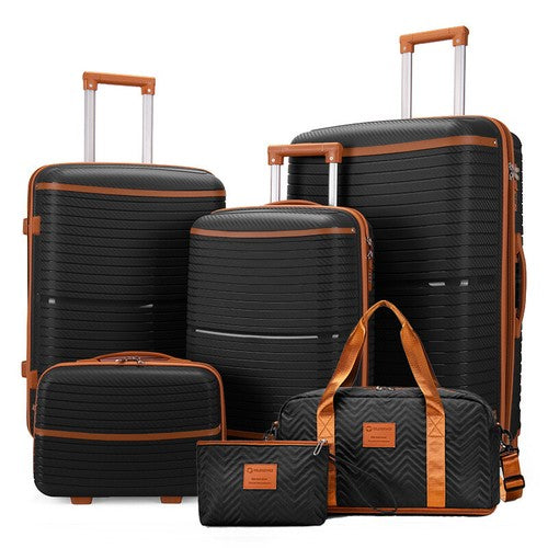 Onshoulderbag  6-Piece Brown Luggage Set - Stylish Travel Solution